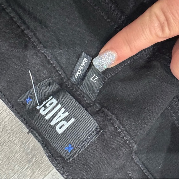 Paige denim Hoxton ultra skinny with exposed buttonfly in black fog luxe coated - Picture 11 of 14